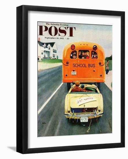 "Just Married" Saturday Evening Post Cover, September 10, 1955-George Hughes-Framed Giclee Print