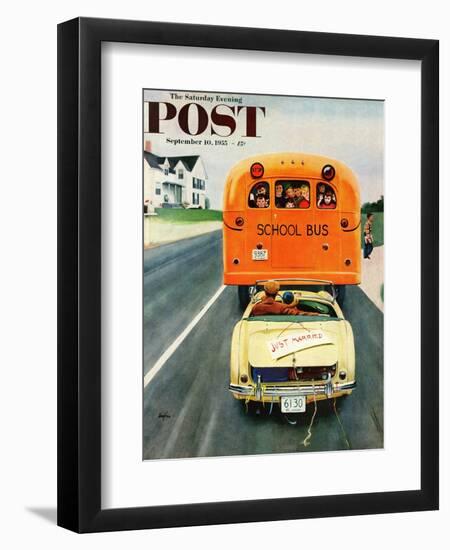 "Just Married" Saturday Evening Post Cover, September 10, 1955-George Hughes-Framed Giclee Print