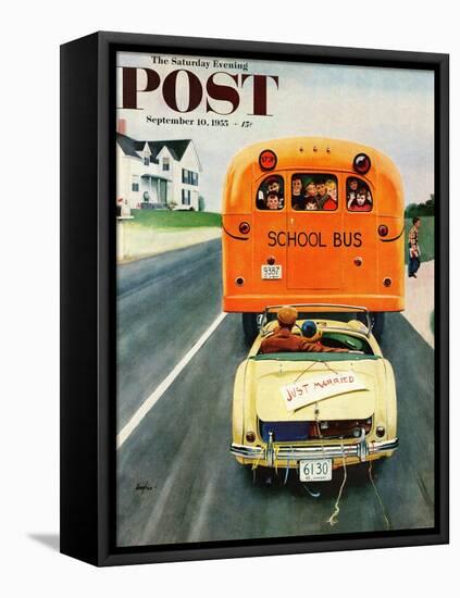 "Just Married" Saturday Evening Post Cover, September 10, 1955-George Hughes-Framed Stretched Canvas