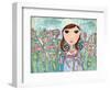 Just One Flower Big Eyed Girl-Wyanne-Framed Giclee Print