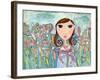 Just One Flower Big Eyed Girl-Wyanne-Framed Giclee Print