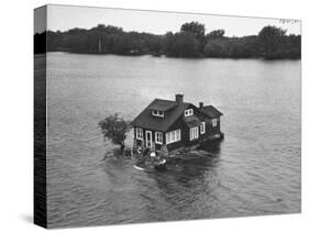 Just Room Enough Island, One of Thousand Islands in St. Lawrence River-Peter Stackpole-Stretched Canvas