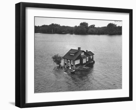 Just Room Enough Island, One of Thousand Islands in St. Lawrence River-Peter Stackpole-Framed Photographic Print