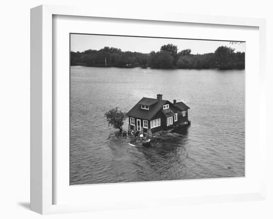 Just Room Enough Island, One of Thousand Islands in St. Lawrence River-Peter Stackpole-Framed Photographic Print