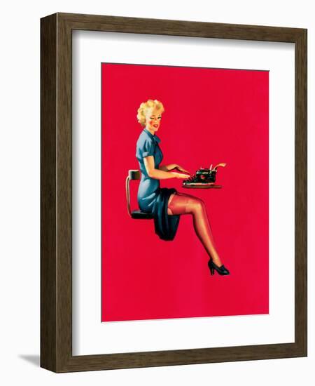 Just the Type Pin-Up c1930s-Gil Elvgren-Framed Art Print