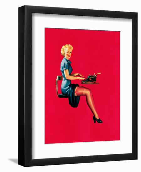 Just the Type Pin-Up c1930s-Gil Elvgren-Framed Art Print