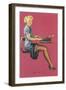 Just the Type, Secretary with Short Skirt-null-Framed Art Print