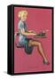 Just the Type, Secretary with Short Skirt-null-Framed Stretched Canvas