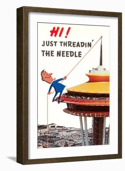 Just Threadin' the Needle, Seattle, Washington-null-Framed Art Print