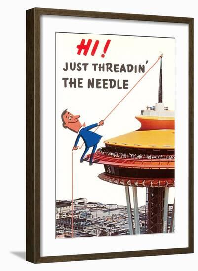 Just Threadin' the Needle, Seattle, Washington-null-Framed Art Print