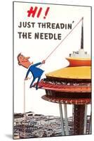 Just Threadin' the Needle, Seattle, Washington-null-Mounted Art Print