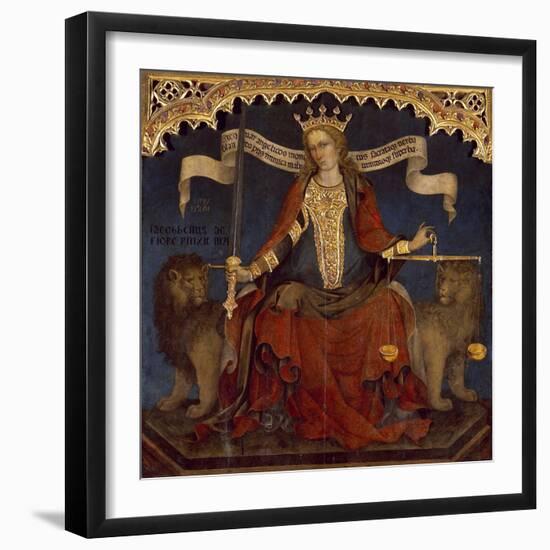 Justice Between the Archangels Michael and Gabriel, 1421-Jacobello del Fiore-Framed Giclee Print