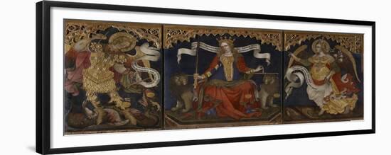 Justice Between the Archangels Michael and Gabriel-Jacobello del Fiore-Framed Giclee Print