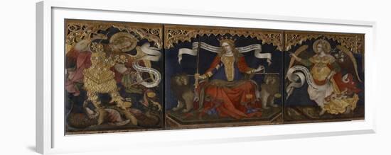 Justice Between the Archangels Michael and Gabriel-Jacobello del Fiore-Framed Giclee Print