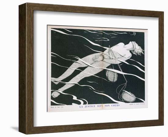 Justice Follows its Course', Caricature of the Justice System, from 'Parlons Francais'-Paul Iribe-Framed Premium Giclee Print