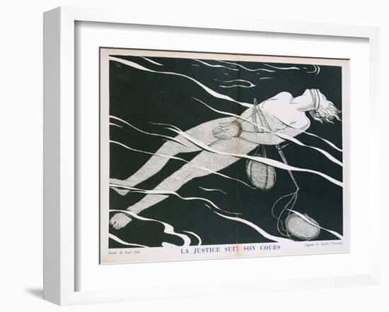 Justice Follows its Course', Caricature of the Justice System, from 'Parlons Francais'-Paul Iribe-Framed Giclee Print