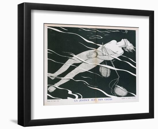 Justice Follows its Course', Caricature of the Justice System, from 'Parlons Francais'-Paul Iribe-Framed Giclee Print