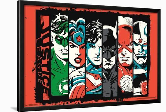 Justice League- Bars-null-Lamina Framed Poster
