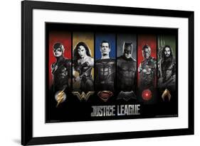 Justice League - Logos-null-Framed Poster