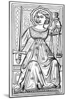 Justice, Tarot Card, 14th Century-null-Mounted Giclee Print