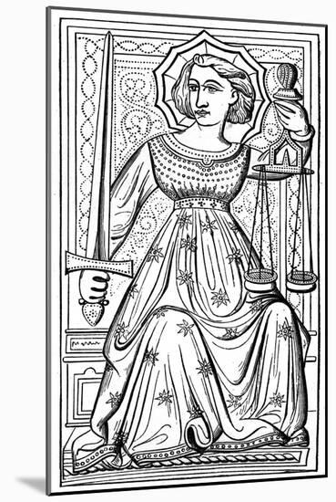 Justice, Tarot Card, 14th Century-null-Mounted Giclee Print