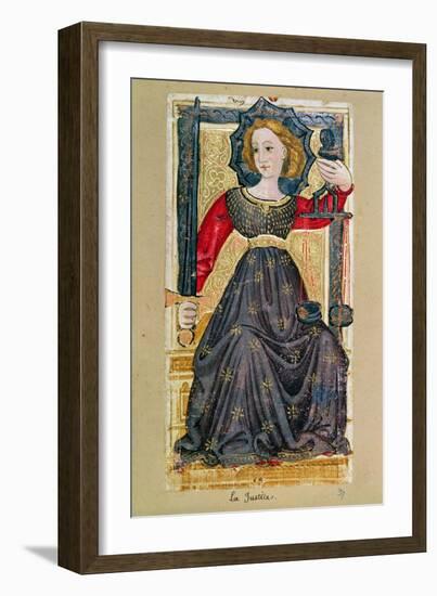 Justice, Tarot Card from the "Charles Vi" or "Gringonneur" Deck-null-Framed Giclee Print