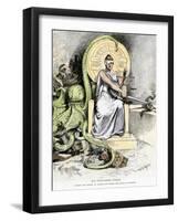 Justice, Unblinded, Crushing Anarchy But Sparing Monopoly, Cartoon of 1888-null-Framed Giclee Print