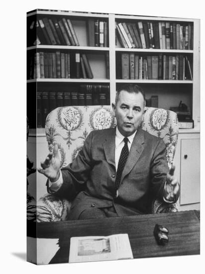 Justice William J. Brennan in Arm Chair at Home-Alfred Eisenstaedt-Stretched Canvas