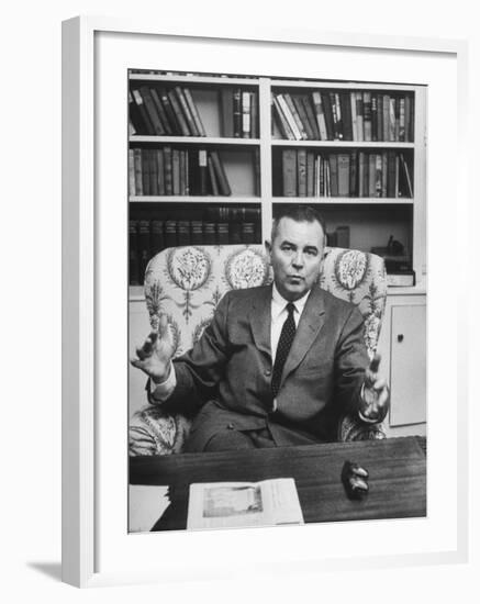 Justice William J. Brennan in Arm Chair at Home-Alfred Eisenstaedt-Framed Photographic Print