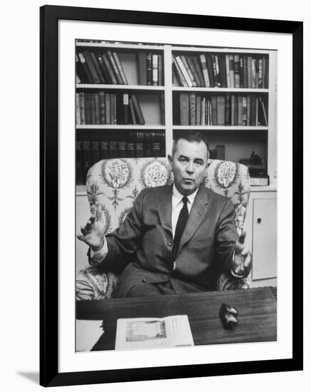 Justice William J. Brennan in Arm Chair at Home-Alfred Eisenstaedt-Framed Photographic Print