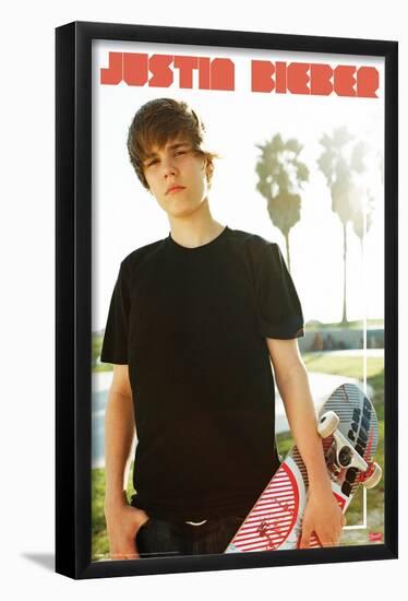 Justin Bieber - Skateboard-Trends International-Framed Poster