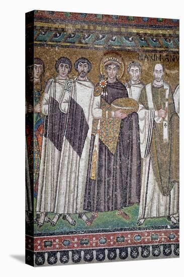 Justinian I and His Retinue, Detail of the Emperor, circa 547 AD-null-Stretched Canvas