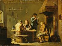 Peasants Playing Cards by a Cottage Fire-Justus Juncker-Giclee Print