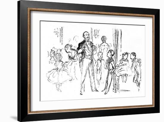 'Juvenile Party, From 'Punch', 1864, (1923)-John Leech-Framed Giclee Print