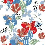 Seamless Floral Pattern Background - Illustration-Jxana-Art Print