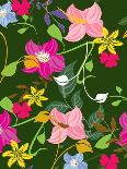 Seamless Floral Pattern Background - Illustration-Jxana-Art Print