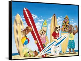 K-9 Surf Club-Scott Westmoreland-Framed Stretched Canvas