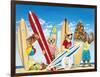 K-9 Surf Club-Scott Westmoreland-Framed Art Print