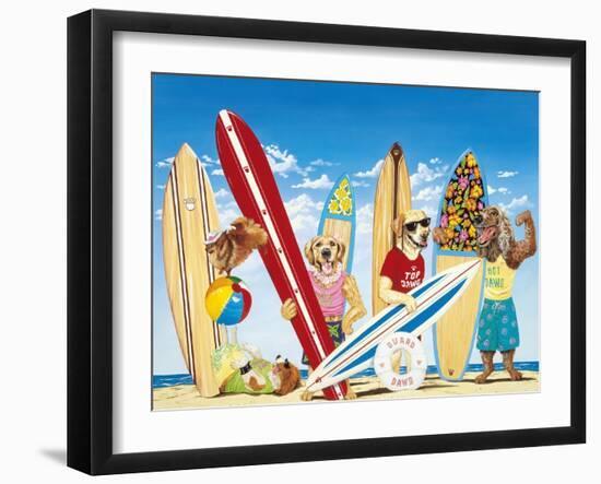 K-9 Surf Club-Scott Westmoreland-Framed Art Print