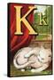 K For the Kitten That Plays With Its Tail-Edmund Evans-Framed Stretched Canvas