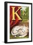 K For the Kitten That Plays With Its Tail-Edmund Evans-Framed Art Print