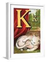 K For the Kitten That Plays With Its Tail-Edmund Evans-Framed Art Print