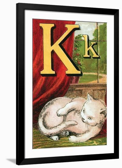 K For the Kitten That Plays With Its Tail-Edmund Evans-Framed Art Print