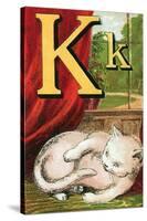 K For the Kitten That Plays With Its Tail-Edmund Evans-Stretched Canvas