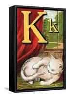 K For the Kitten That Plays With Its Tail-Edmund Evans-Framed Stretched Canvas