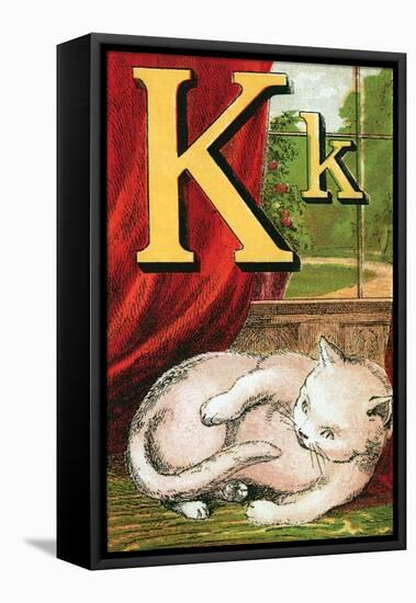 K For the Kitten That Plays With Its Tail-Edmund Evans-Framed Stretched Canvas