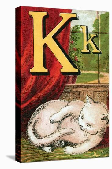 K For the Kitten That Plays With Its Tail-Edmund Evans-Stretched Canvas