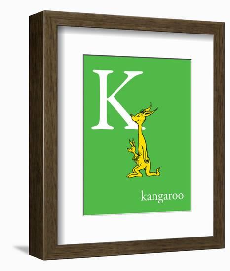 K is for Kangaroo (green)-Theodor (Dr. Seuss) Geisel-Framed Art Print