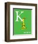 K is for Kangaroo (green)-Theodor (Dr. Seuss) Geisel-Framed Art Print