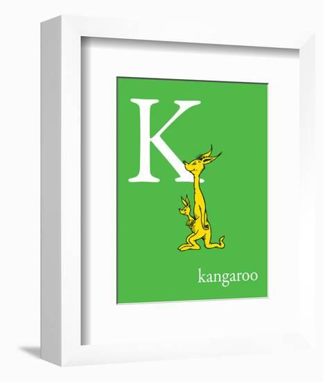 K is for Kangaroo (green)-Theodor (Dr. Seuss) Geisel-Framed Art Print